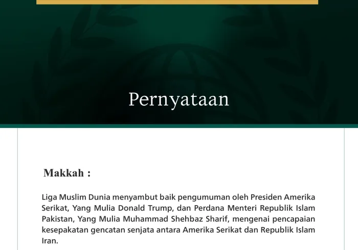 Pernyataan dari Liga Muslim Dunia: