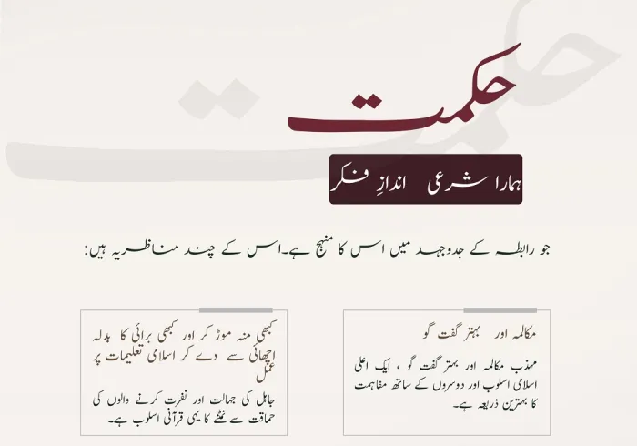 حکمت کے ساتھ ..عزت افزائی، اثر ورسوخ اور تبدیلی  ممکن ہے: