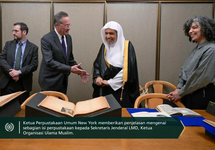 Di perpustakaan terbesar ketiga di dunia: Perpustakaan Umum New York menyambut Yang Mulia Sekretaris Jenderal LMD, Ketua Organisasi Ulama Muslim, Syekh Dr. Mohammed Alissa