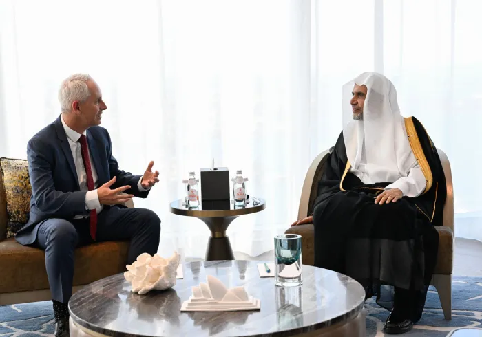 H.E. Sheikh Dr. Mohammed Al-Issa, Secretary-General of the Muslim World League, received H.E. Mr. Andrew Giles, Federal Minister for Skills and Training
