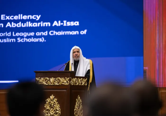 Secretary General, President Organization of Muslim Scholars Sheikh Mohammed Al-Issa at the launch of Girls Education in Muslim Societies conference from Pakistan's capital Islamabad: