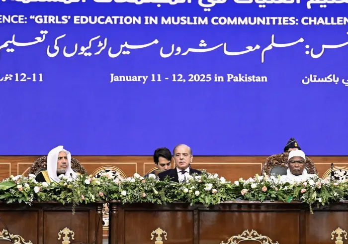 Secretary General, President Organization of Muslim Scholars Sheikh Mohammed Al-Issa at the launch of Girl's Education in Muslim Societies conference from Pakistan's capital Islamabad: