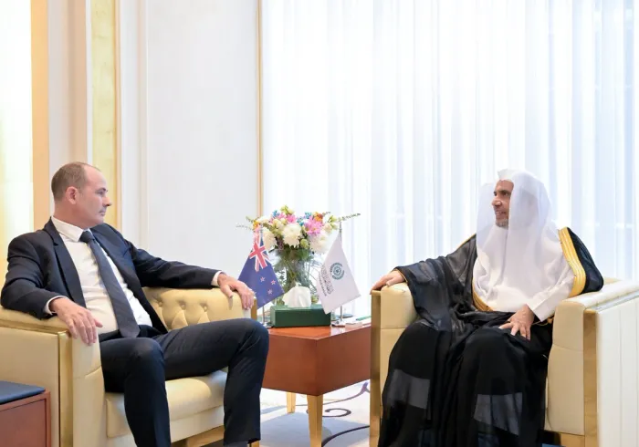Riyadh, H.E. Sheikh Dr. Mohammed Al-Issa , Secretary-General of the MWL, received H.E. Mr. Charles Kingston, Ambassador of New Zealand to the KSA