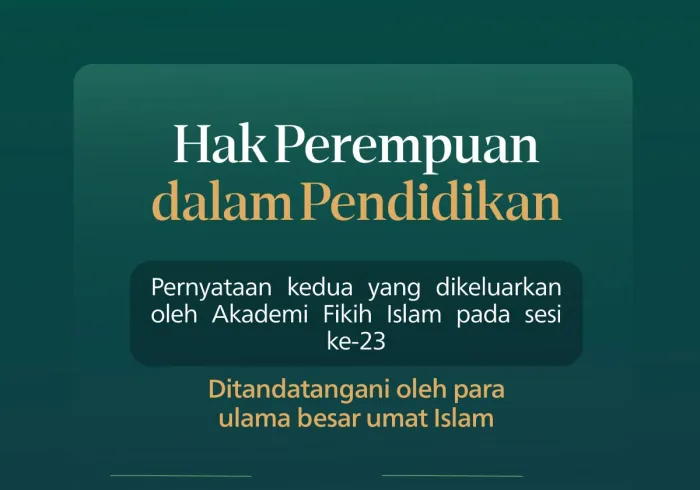 “Pendidikan adalah kewajiban yang mencakup laki-laki dan perempuan”