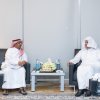 His Excellency Sheikh Dr. Mohammad Al-Issa meets His Excellency Professor Ali Abdullah Moussa, Secretary General of the International Council of the Arabic Language.