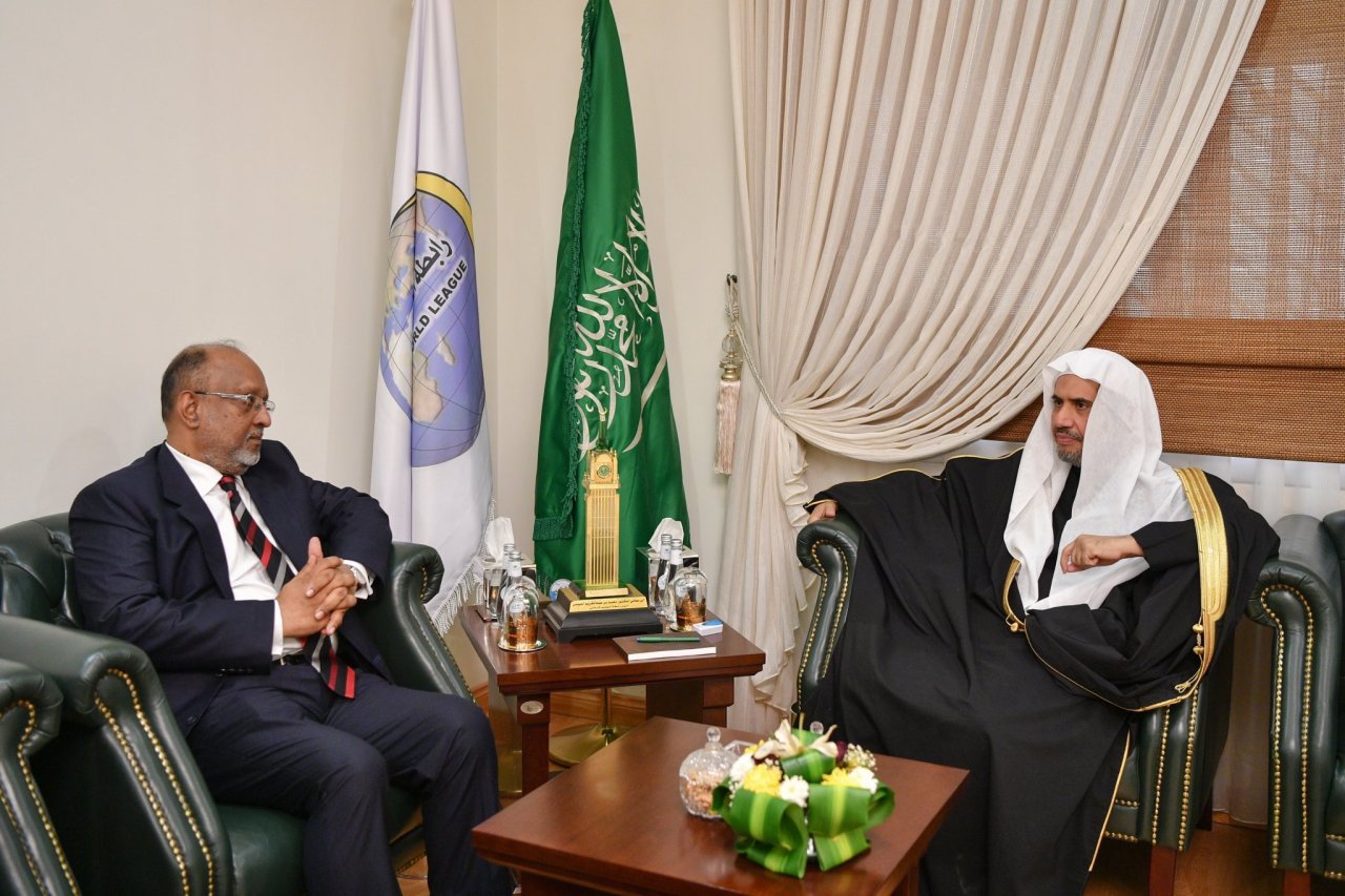 At his Riyadh office, His Excellency the Muslim World League's Secretary General, Dr. Mohammad Alissa, receives the Amvassador of the People's Republic of Bangladesh