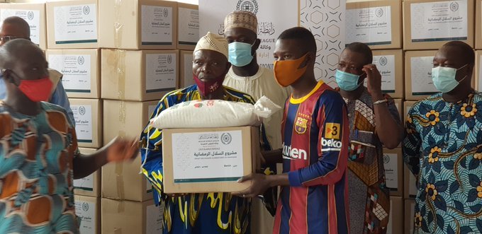 The Muslim World Leauge distributed food baskets to people in Benin