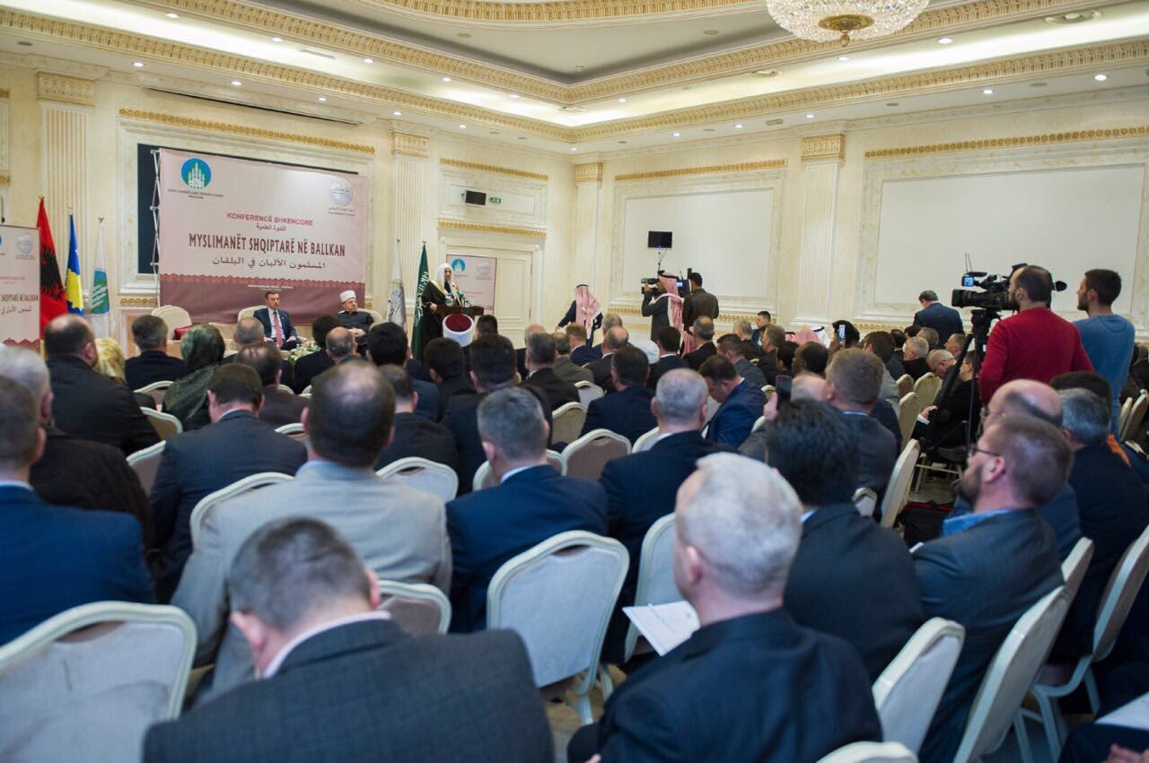 HE the SG gives opening speech  the symposium organized by the MWL in Kosovo under the patronage of HE the Parliament President & the Mufti 