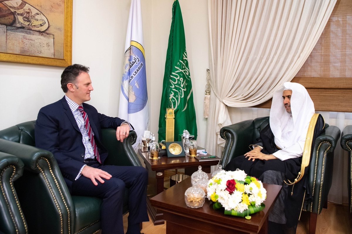 HE the SG of the MWL receives at his office in Riyadh Mr. Nathan Sales, the U.S. Coordinator for Counterterrorism