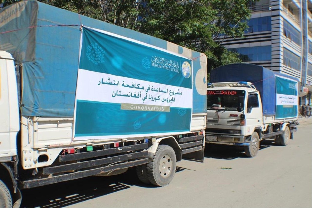 Muslim World League volunteers around the world who have delivered humanitarian aid to communities in need