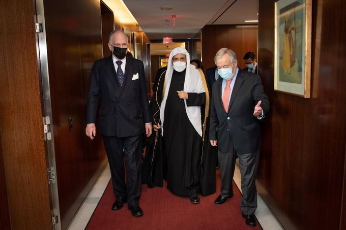 The UN Secretary General is briefed by the interreligious work of the MWL and WJC