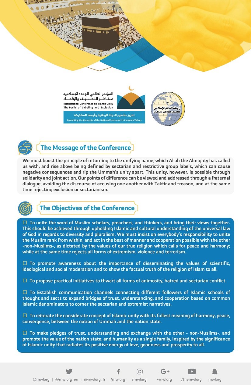 Message & objectives of the unity conference