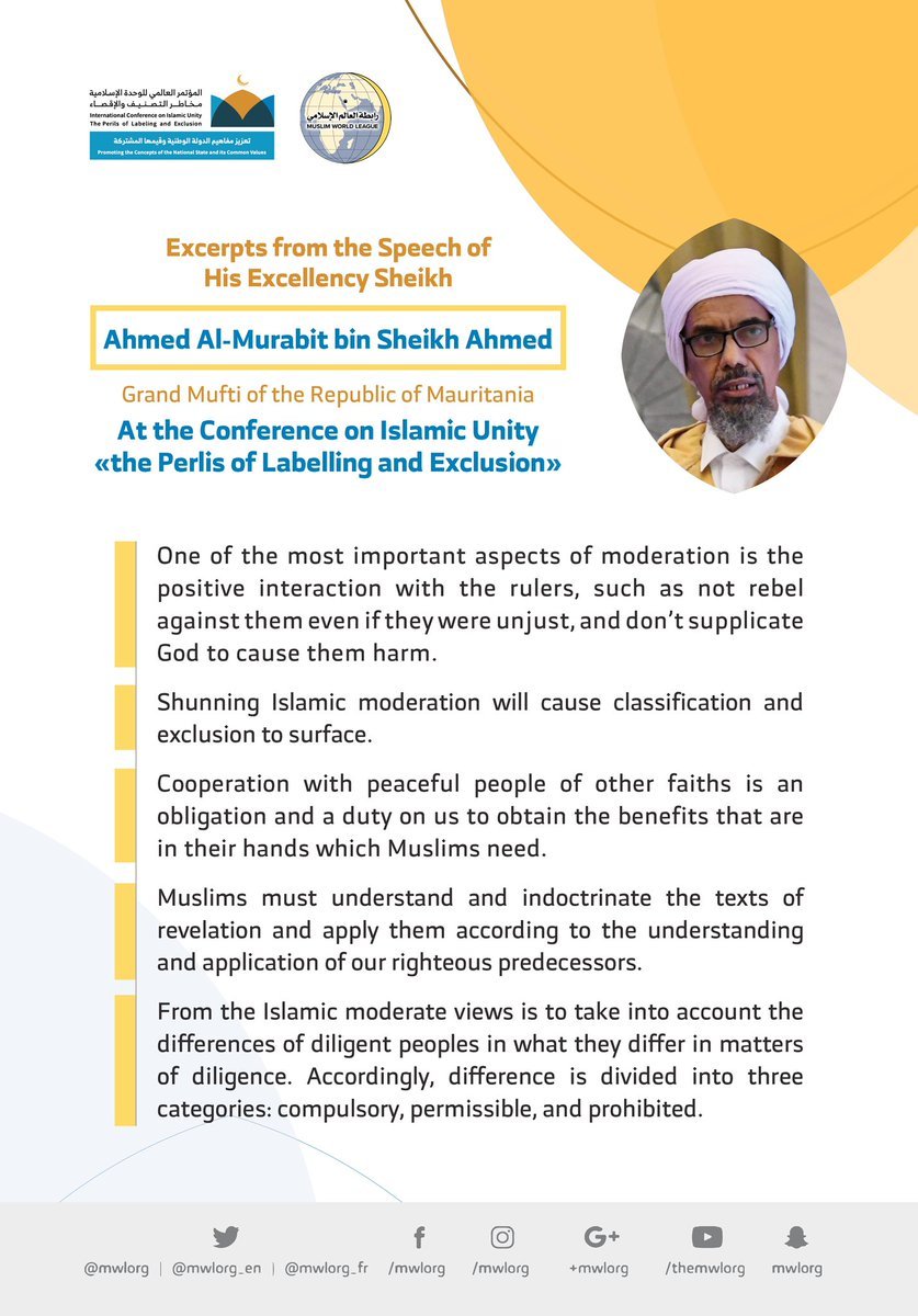 HE Sheikh Ahmed Al-Murabit, addresses 1200 Islamic figures