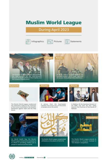 Muslim World League During April 2023 Infographics Pictures Statements