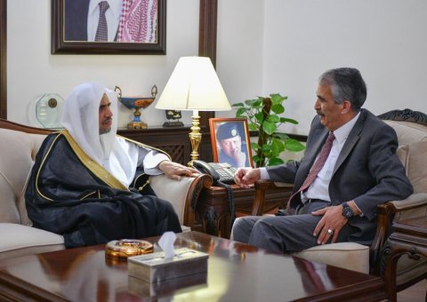 HE Mr. Sameer Almobiadeen,Jordanian Minister of Interior meets in Amman HE Dr. Mohammad Alissa, MWL SG on topics of common interest .