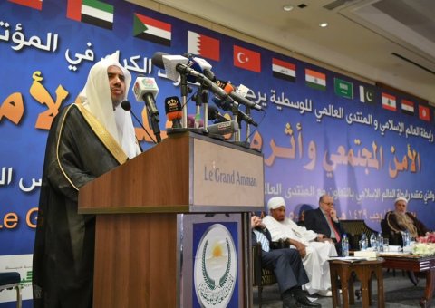 معالي الأمين العام لـ ‫رابطة العالم الإسلامي الشيخ الدكتور محمد العيسى يتحدث اليوم في العاصمة الأردنية ‫عمان