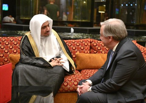 HE Sheikh Dr Mohammad Alissa, MWL SG meets with HE SG of the UN  on reviewing issues of mutual concern.