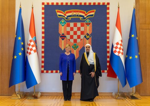 فخامة رئيسة جمهورية ⁧‫كرواتيا‬⁩ تستقبل معالي د.العيسى‬⁩
