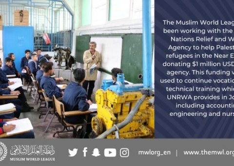 The MWL donated $1 million USD to the United Relief and Works Agency for Palestine Refugees in the Near East