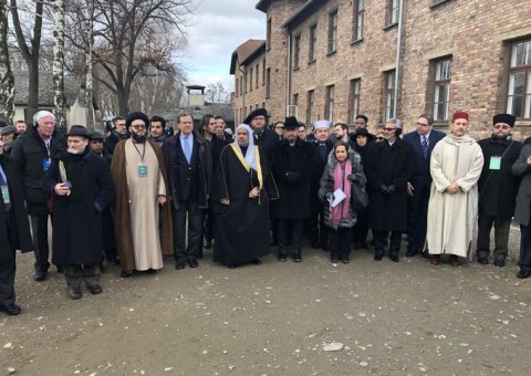 HE Dr. Mohammad Alissa and delegates from the Muslim World League and  AJCGlobalarrive at Auschwitz Museum to begin our interfaith mission marking the 75th anniversary of the liberation of Auschwitz