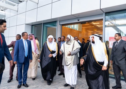 The delegation of the Muslim World League headed by His Excellency Sheikh Dr. Mohammed Alissa arrives in Addis Ababa, the capital of Ethiopia and the African Union