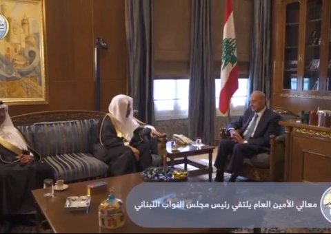 دولة رئيس مجلس النواب اللبناني يستقبل معالي أمين عام الرابطة