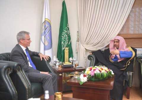 HE Dr. Muhammad Alissa, MWL SG receives at his Riyadh Office HE Mr. Geert Criel, Ambassador of Belgium to Kingdom of Saudi Arabia