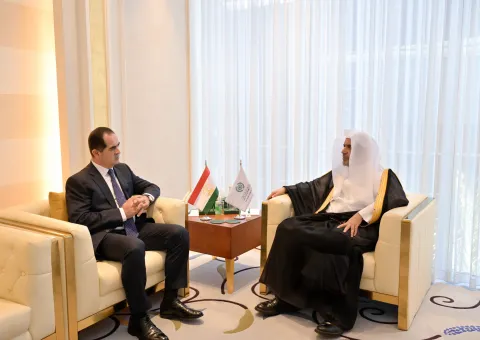Earlier today at his office, H.E. Sheikh Dr. Mohammed Al-issa , Secretary-General of the Muslim World League (MWL) and Chairman of the Organization of Muslim Scholars, met with H.E. Amb. Akram Karimi,