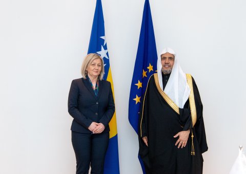 Her Excellency Borjana Krišto, Chairwoman of the Council of Ministers of Bosnia and Herzegovina, warmly welcomed His Eminence Sheikh Dr. Mohammed Al-Issa Secretary-General