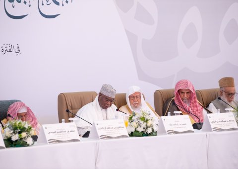 El Secretario General de la Organización para la Cooperación Islámica, Sr. Hussein Ibrahim Taha, durante la reunión de la 23ª sesión del Comité de Jurisprudencia Islámica: