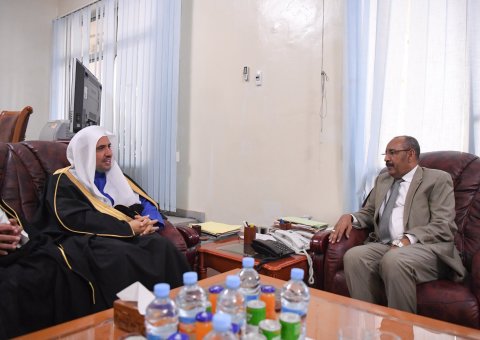 The Mauritanian Minister of Interior, Mr. Ahmed bin Abdullah, receives His Excellency the Secretary-General of the Muslim World League in the capital, Nouakchott.