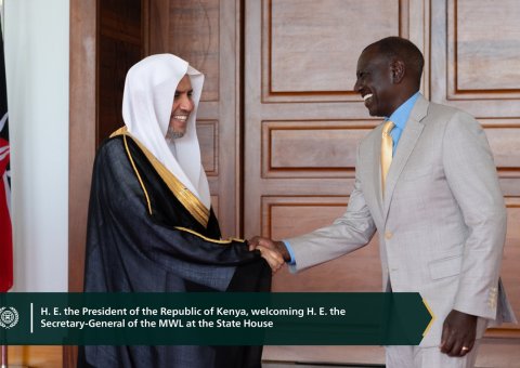 His Excellency President Mr. William Ruto of the Republic of Kenya welcomed His Excellency Sheikh Dr. Mohammed Al-issa, Secretary-General of the Muslim World League and Chairman of the Organization of Muslim Scholars, at the State House in Nairobi