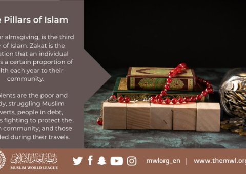 Zakat, or almsgiving, is the third pillar of Islam.