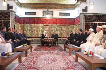 HE the MWL's SG meets with the Dean of the Islamic Institute in Paris Dr. Daleel Abu Bakr & a number of scholars and intellectuals during his visit to the Grand Mosque in Paris
