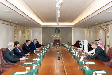 ang Mulia Syeikh Dr. Mohammed Al-Issa menerima delegasi tingkat tinggi dari Senat dan Parlemen Italia, yang dipimpin oleh Senator Marco Scurria, di kantornya di Riyadh siang ini.