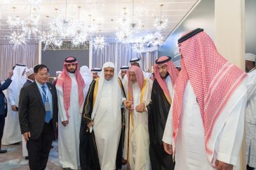 His Eminence the Grand Mufti of the Kingdom of Saudi Arabia, Chairman of the Supreme Council of the Association, Sheikh Abdulaziz Al Sheikh during the 46th session of the Supreme Council of the Association: