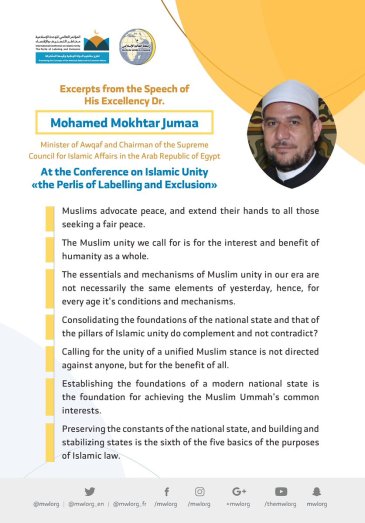 HE Dr. Mohamed Mokhtar Jumaa, Addresses 1200 Islamic figures