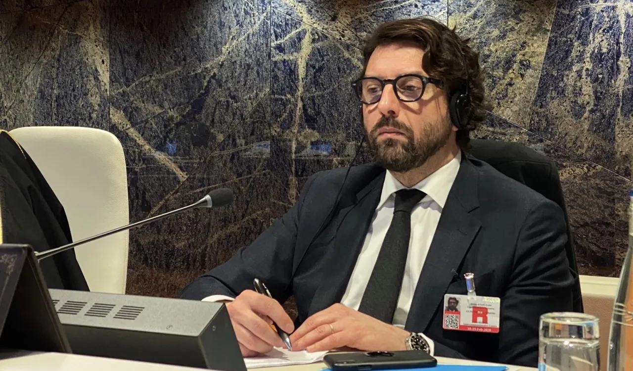 من كلمات سعادة السيد يوهان جورفينكيل، الأمين العام لمنظمة التنسيق بين المجتمعات في مؤتمر ⁧‫رابطة العالم الإسلامي‬⁩ في ⁧‫الأمم المتحدة‬⁩