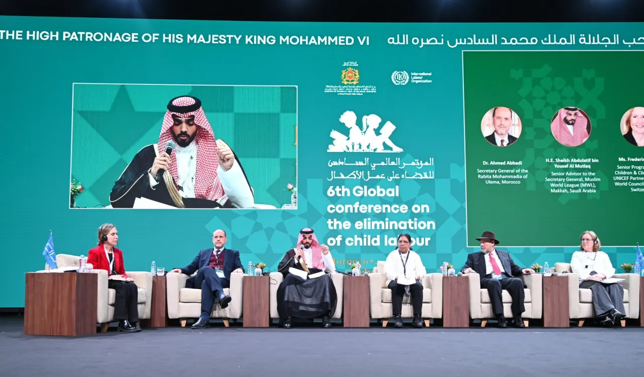 Le conseiller et Secrétaire général par intérim de l’Organisation mondiale des juristes, cheikh Abdelatif Al‑Mutlaq, a participé aux travaux de la sixième Conférence mondiale pour l’élimination du travail des enfants, tenue au Royaume du Maroc