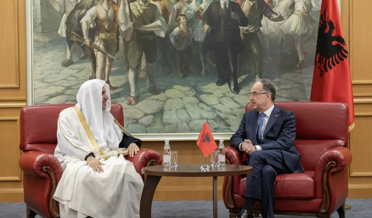 His Excellency Mr. Bajram Begaj, President of Albania, welcomed His Excellency Sheikh Dr. Mohammed Alissa, Secretary-General of the MWL and Chairman of the Organization of Muslim Scholars