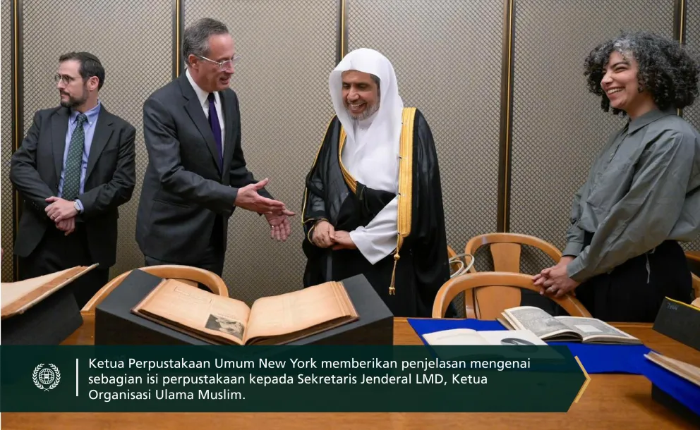 Di perpustakaan terbesar ketiga di dunia: Perpustakaan Umum New York menyambut Yang Mulia Sekretaris Jenderal LMD, Ketua Organisasi Ulama Muslim, Syekh Dr. Mohammed Alissa