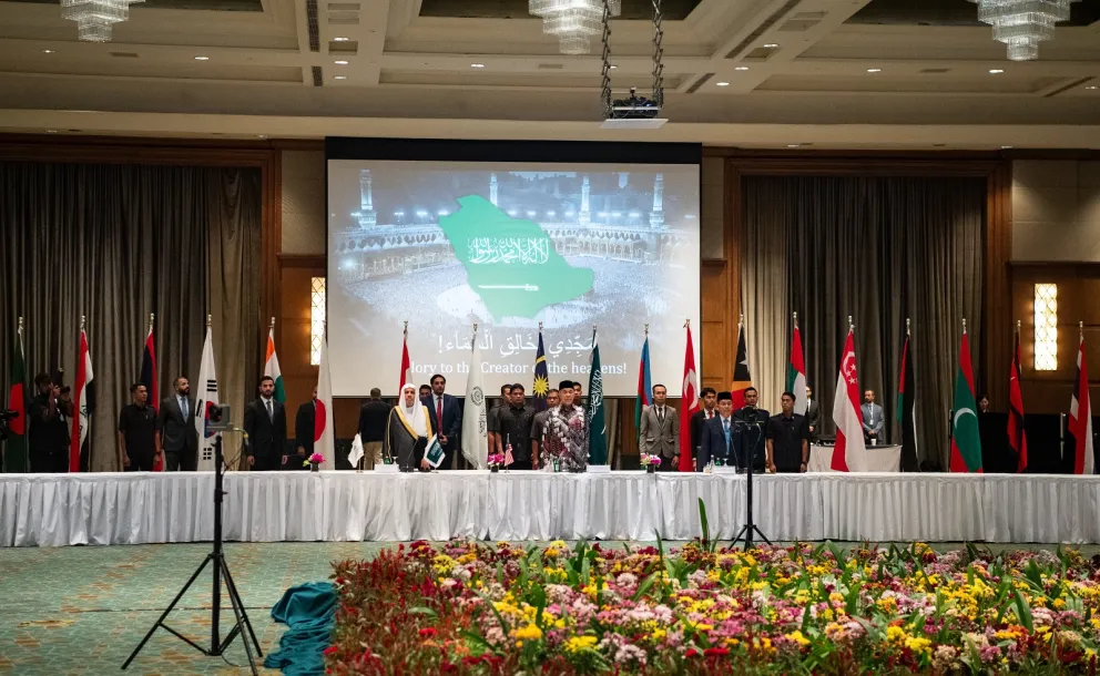 Yang Mulia Sekretaris Jenderal LMD, Syekh Dr. Mohammed Alissa, dalam konferensi pers media Asia, setelah peresmian “Majelis Ulama ASEAN”