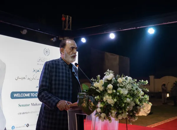 پاکستانی سینیٹ کی دفاعی کمیٹی کے چیئرمین، محترم جناب محمد طلحہ محمود نے سیکرٹری جنرل رابطہ اور چیئرمین مسلم علماء کونسل، عزت مآب شیخ ڈاکٹر محمد العیسی ‏کے اعزاز میں عشائیے کا اہتمام کیا۔