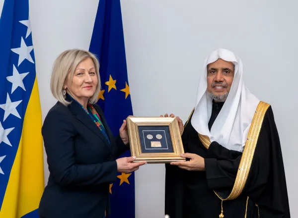 Yang Mulia Perdana Menteri Bosnia dan Herzegovina, Nyonya Borjana Krišto, menerima Yang Mulia Sekretaris Jenderal LMD, Ketua Asosiasi Ulama Muslim, Syeikh Dr. #MohammedAlissa