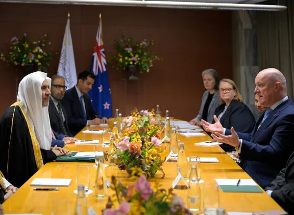 H.E. Christopher Luxon, Prime Minister of New Zealand, received H.E. Sheikh Dr. Mohammed Al-Issa, the Secretary-General of the MWL, in the New Zealand capital, Wellington