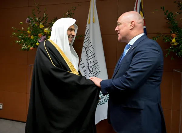 H.E. Christopher Luxon, Prime Minister of New Zealand, received H.E. Sheikh Dr. Mohammed Al-Issa, the Secretary-General of the MWL, in the New Zealand capital, Wellington
