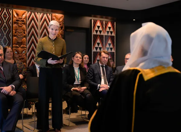 H.E. Sheikh Dr. Mohammed Al-Issa , Secretary-General of the MWL, was welcomed by the Māori, the Indigenous people of New Zealand, at the New Zealand Government precinct