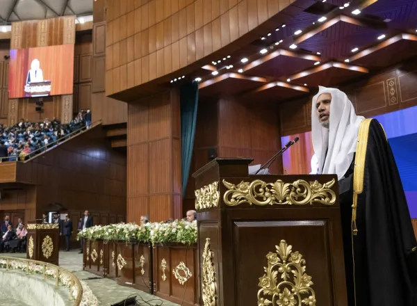 Secretary General, President Organization of Muslim Scholars Sheikh Mohammed Al-Issa at the launch of Girl's Education in Muslim Societies conference from Pakistan's capital Islamabad: