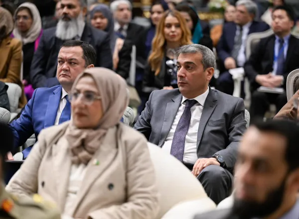 Prime Minister of Islamic Republic of Pakistan Mr. Muhammad Shehbaz Sharif, during his sponsorship of the conference. World Islamic League: Girls Education in Muslim societies, from Pakistan's capital Islamabad: