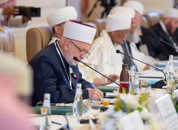 His Excellency Dr. Ali Erbaş, President of Religious Affairs in the Republic of Turkey and member of the Supreme Council of the Muslim World League, during the 46th session of the Supreme Council